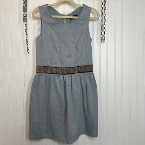 NWT Color Block Gray Open Back Sleeveless Mini A-Line Dress Size M